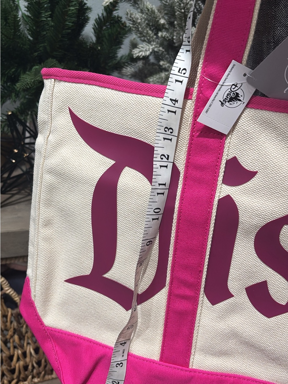 Disneyland Pink and Cream Canvas Tote Bag - NWT!! - Picture 3 of 4